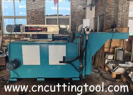 Hydraulic configuration diamond saw blade tension machine for inspection