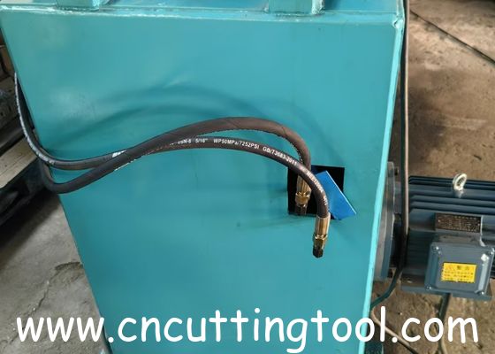 Hydraulic configuration diamond saw blade tension machine for inspection