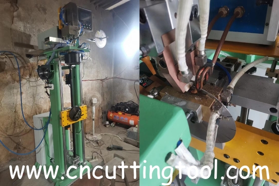 HIM screen PLC control automatic diamond saw blade welding lift rack