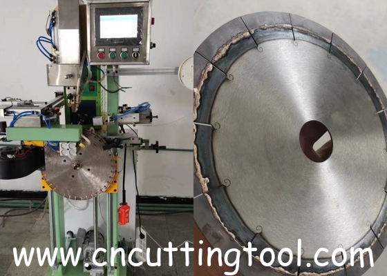 PLC control auto centering feeding and rotate diamond segments welding machine