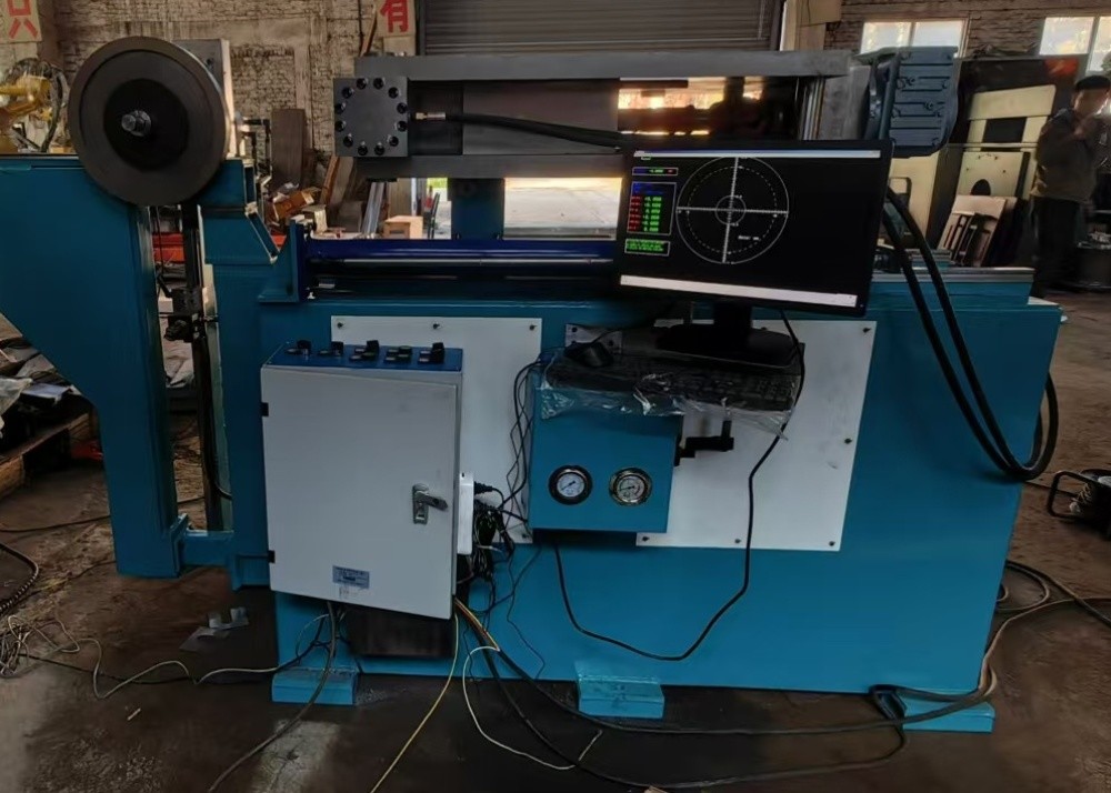 Tension testing, rolling and straight machine for circular saw blade and saw disc